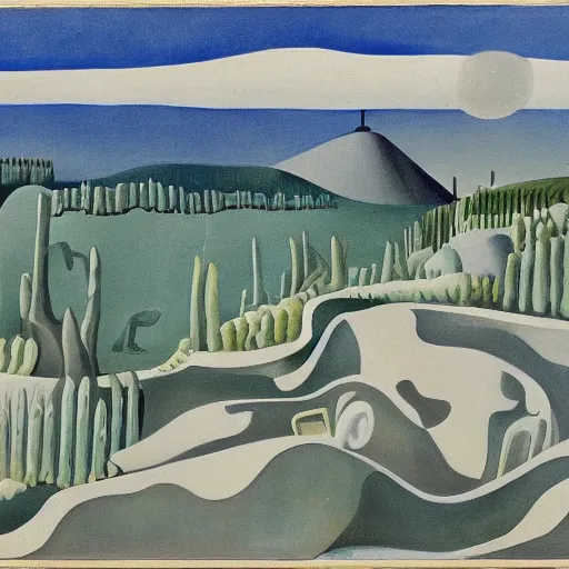 Image similar to A Landscape by Hilma af Klinti and Charles Addams