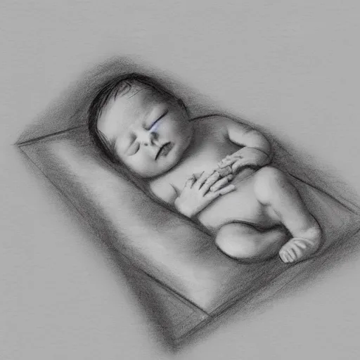Prompt: baby sleeping, sketch