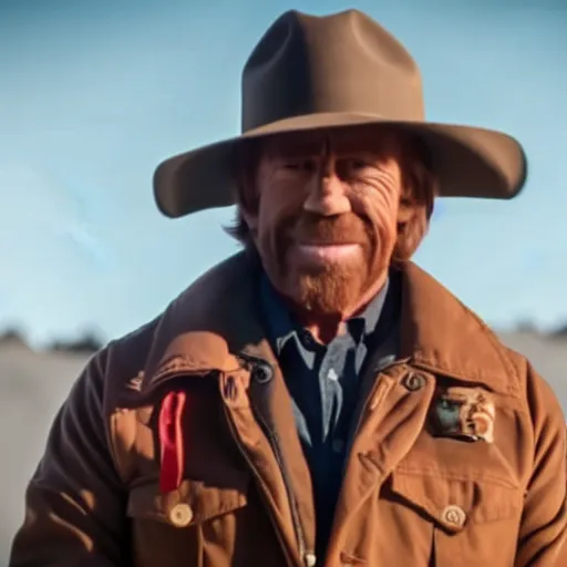 Image similar to chuck Norris in a lil Nas X video