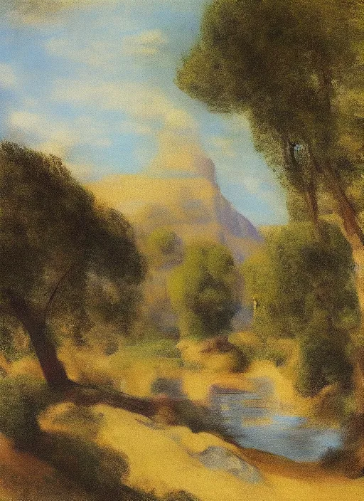 Image similar to a landscape painting so beautiful and universally loved it creates peace on earth by claude monet, by johannes vermeer, by velazquez, by cezanne, by gaston bussiere, masterpiece