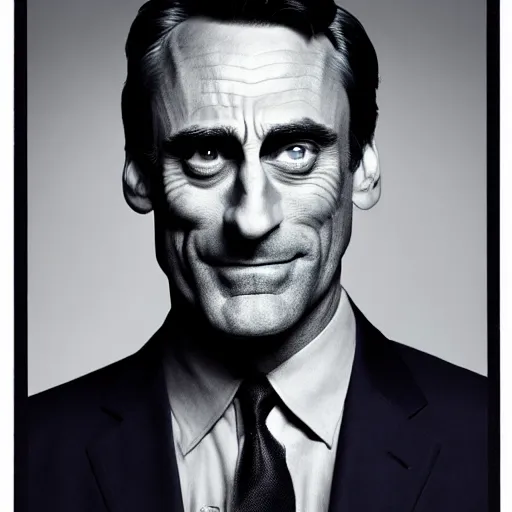 Image similar to uhd candid photo of ham with john hamm's face on it. correct face. photo by annie leibowitz.