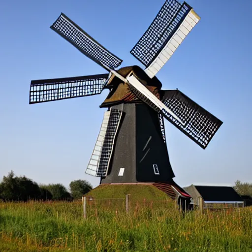 Prompt: dutch windmill gundam