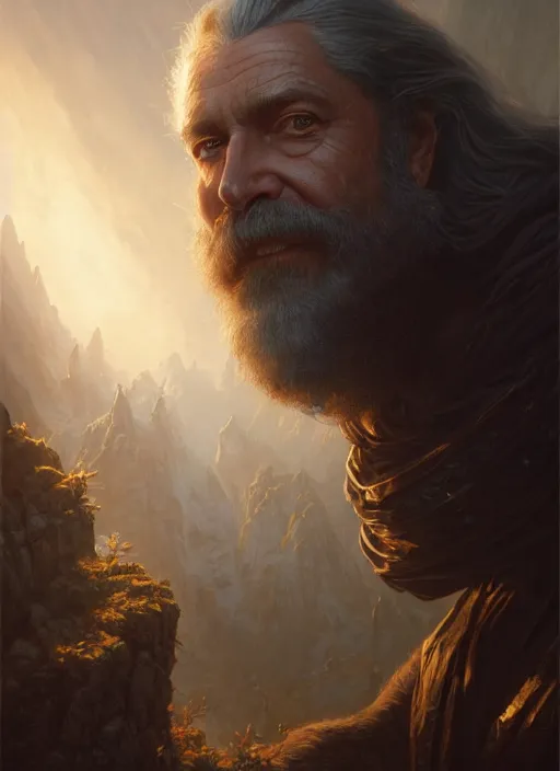 Prompt: Highly detailed portrait of Sir Graham, King's Quest, Sierra adventure game, fantasy art by Greg Rutkowski, Stanley Artgerm, Tom Bagshaw, global illumination, radiant light, detailed and intricate environment