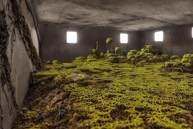 Image similar to elegance, favela bunker honeybee hive, slime mold forest environment, industrial factory, spooky, award winning art, epic dreamlike fantasy landscape, ultra realistic,