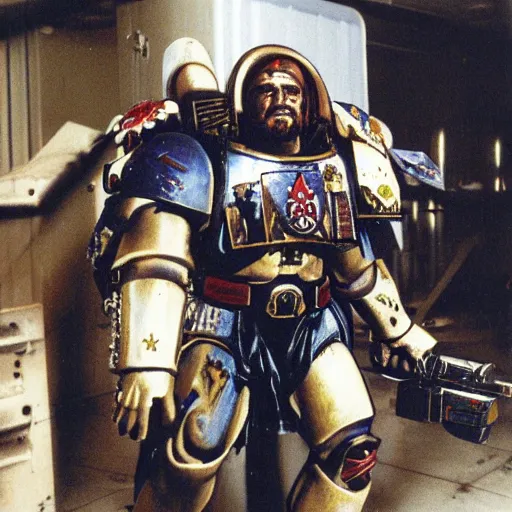 Prompt: jesus christ, space marine. archive photographs