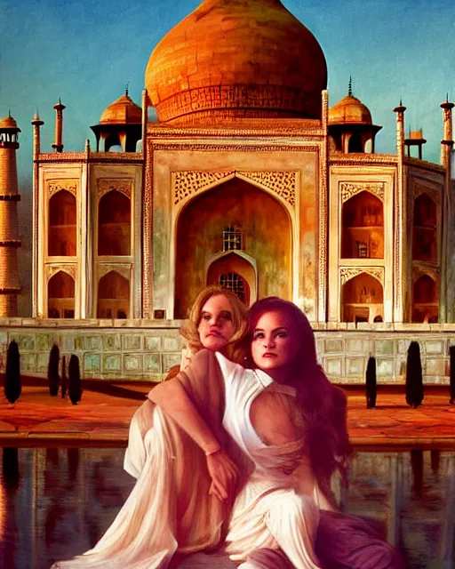 Image similar to tuesday weld visits the taj mahal by charlie bowater, by francine van hove, by alex horley, by tom chambers, by slim aarons