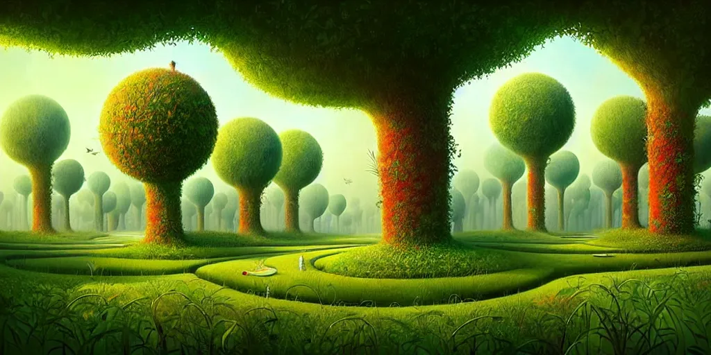 Image similar to Beautiful artwork city of the future, overgrown with trees and plants. Nice colour scheme, warm colour. Beautiful artistic digital artwork by artist Lurid. (2022), Gediminas Pranckevicius