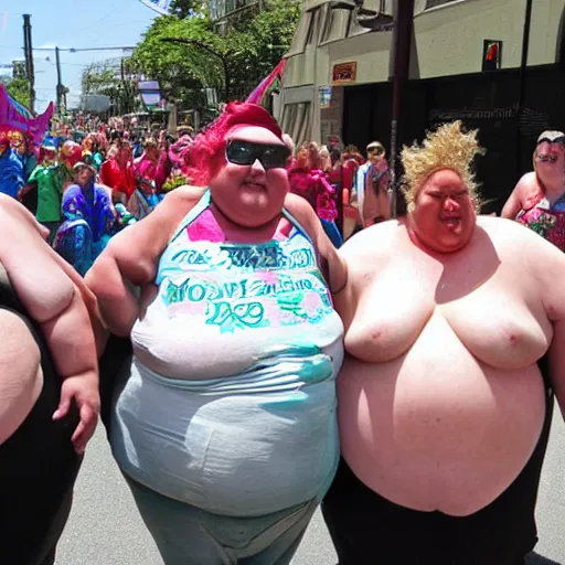 Image similar to ugly fat woman pride parade