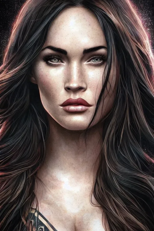 Image similar to majestic and regal portrait of megan fox female the flash, dc universe, perfect face, beautiful, intricate, epic, elegant, fantasy, highly detailed, digital painting, hard focus, beautiful volumetric lighting, epic light, ultra detailed, by leesha hannigan, ross tran, thierry doizon, kai carpenter, ignacio fernandez rios