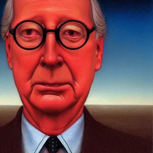 Image similar to Minority Leader Mitch McConnell. Regret. Zdzisław Beksiński