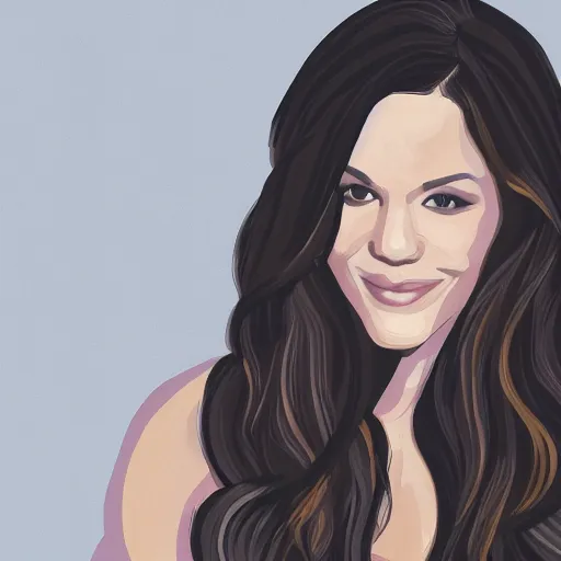 Prompt: an illustration of a katharine mcphee long hair, digital art