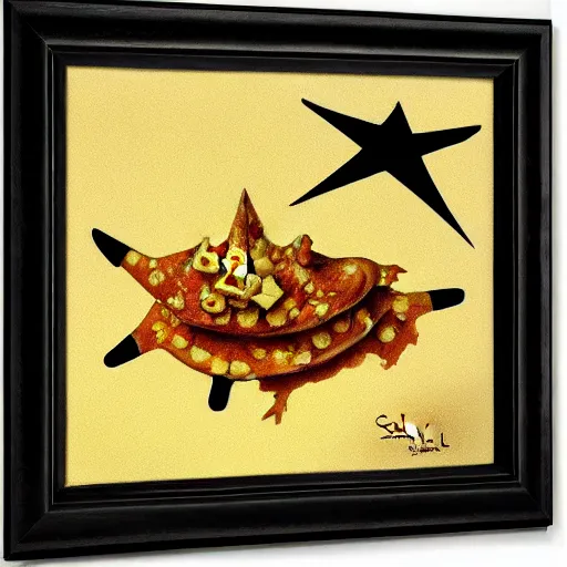 Image similar to caramel cornstar fish by salvador dali and miro