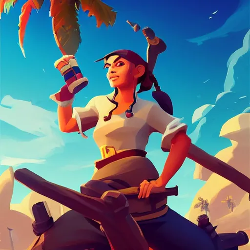 Image similar to painting treasure on sea of thieves game smooth median photoshop filter cutout vector, behance hd by jesper ejsing, by rhads, makoto shinkai and lois van baarle, ilya kuvshinov, rossdraws global illumination