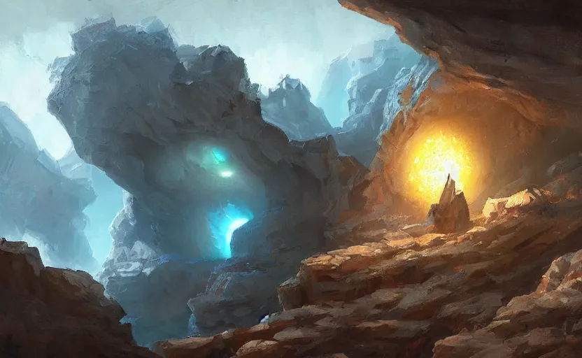 Image similar to A painting of a Geode trending on artstation in the style of Greg Rutkowski