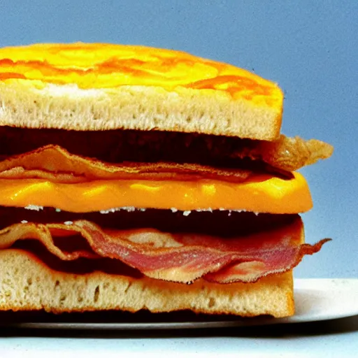 Prompt: a bacon egg and cheese sandwich painted by artist francis bacon