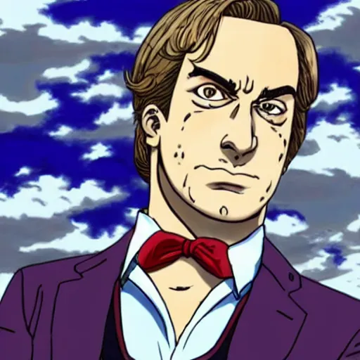 Prompt: saul goodman in jjba style