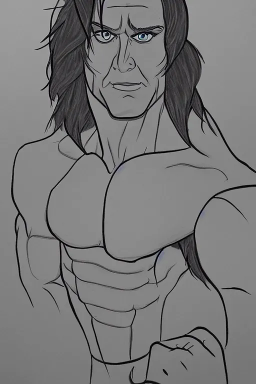 Image similar to disney's tarzan, solo portrait, ✏🖼