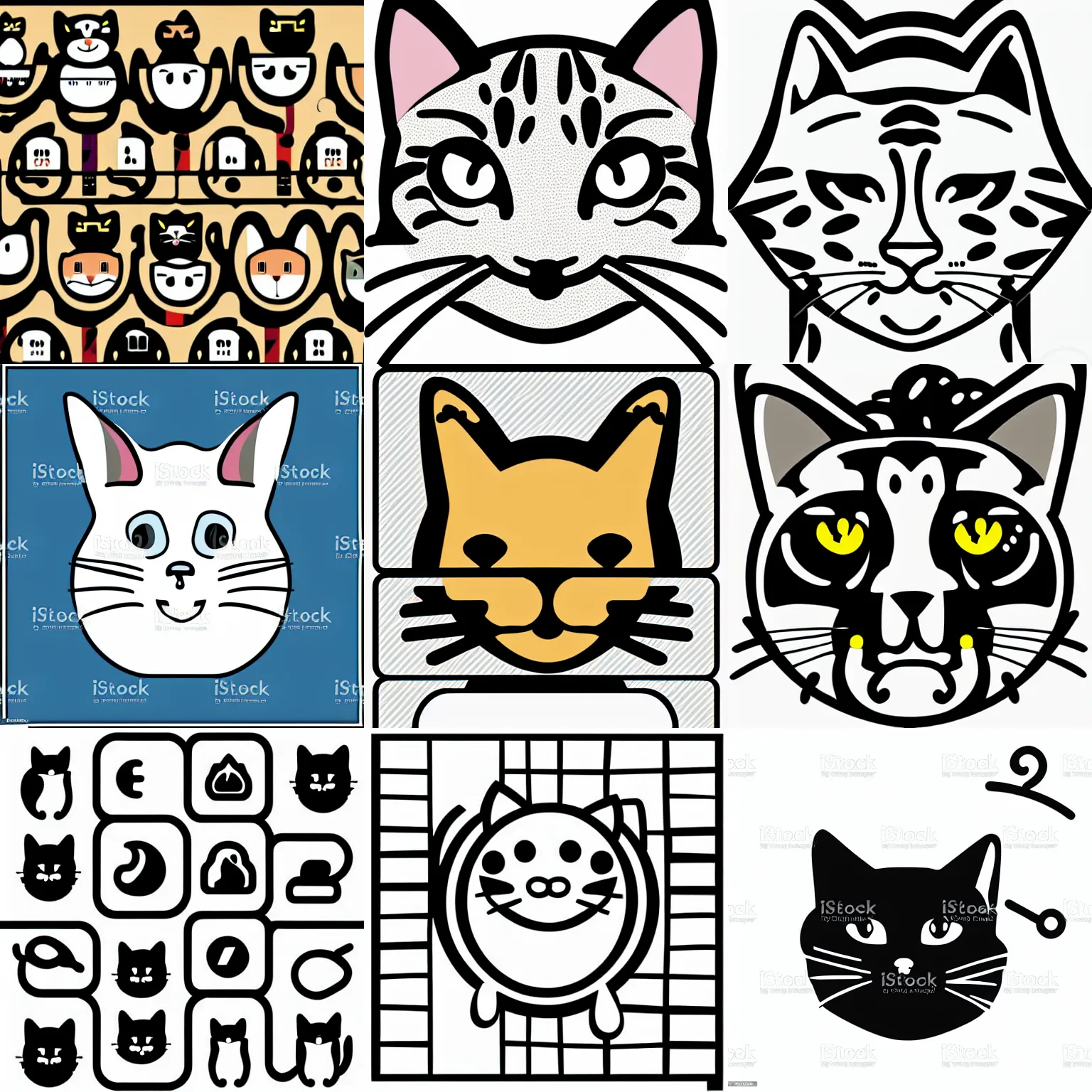 Prompt: a cat software icon vector art