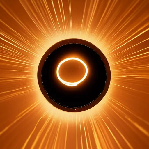 Image similar to a powerful magic golden ring, black background, magical glow, octane render,