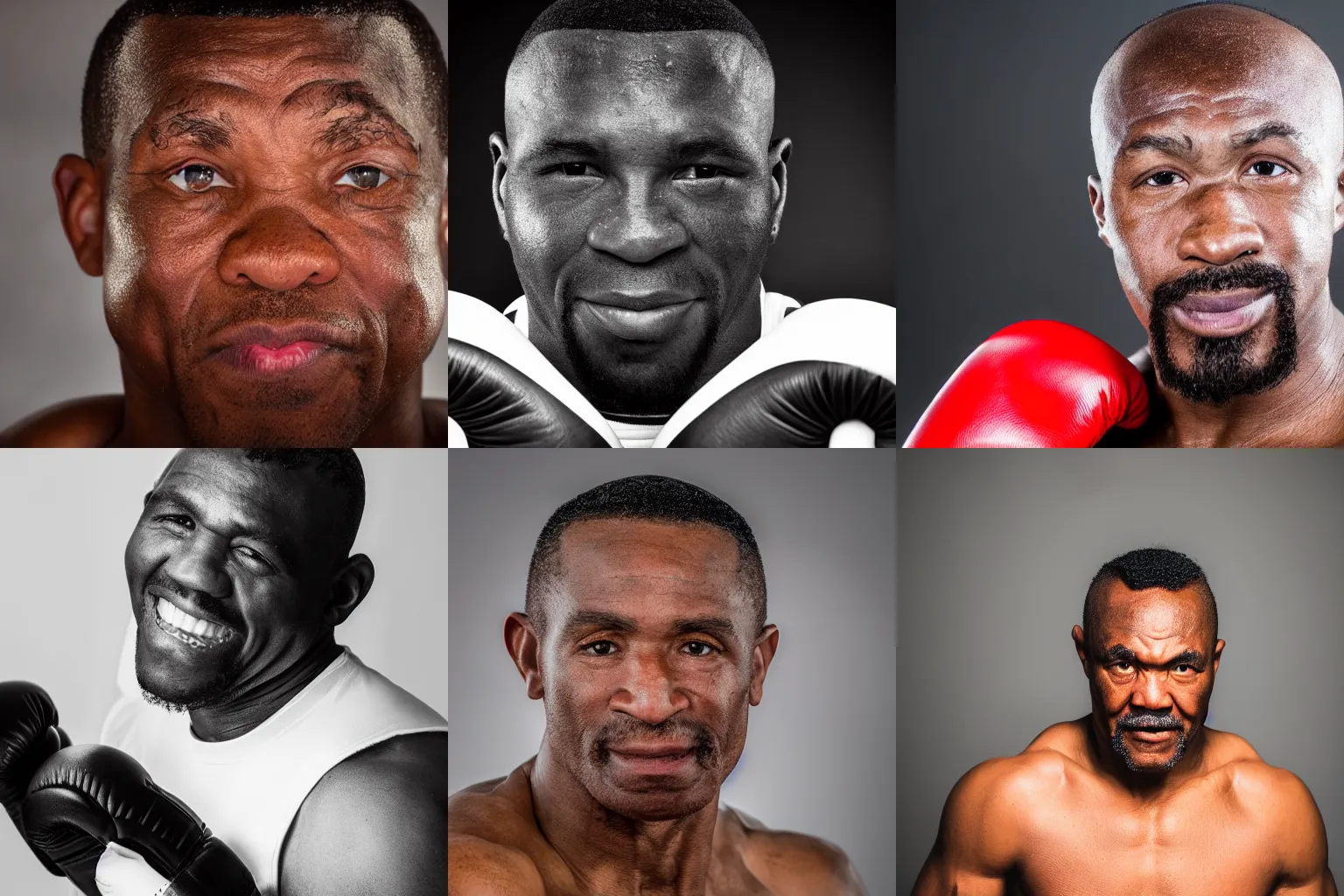 Prompt: closeup headshot photo of the legendary boxing champion fred, cozy studio photography