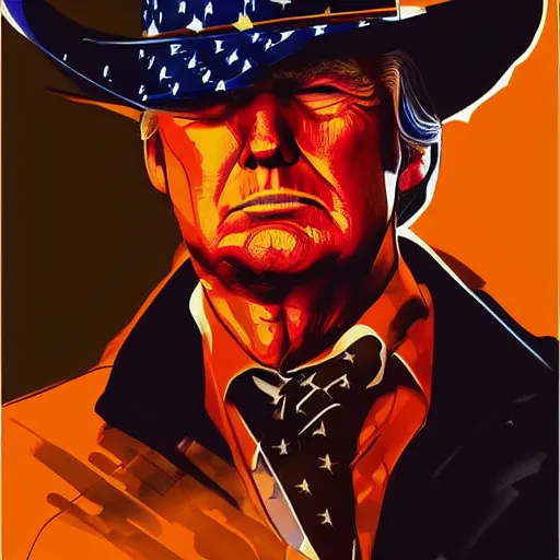 Image similar to donald trump as clint eastwood squinting at high noon in the style of a clint eastwood movie, the good, the bad and the ugly, clint eastwood, steven seagal, bud spencer, donald trump, glory days, american flag, patriotism, apple pie, black and white, artgerm, trending on artstation