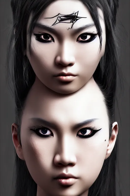 Image similar to Chun-Lil warrior, goth ninja, pretty face, ultra detailed, digital art, 8k ,character ,realistic, portrait, hyperrealistic