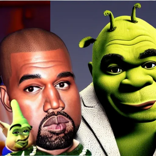 Prompt: kanye west as shrek