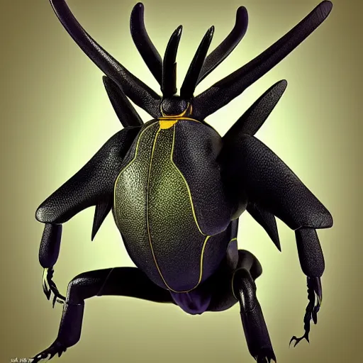 Image similar to A pokemon that looks like a stag beetle,Trending on art station. Unreal engine.