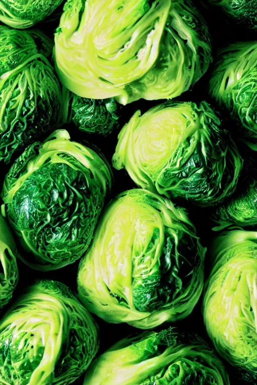 Image similar to 📷 russell crowe the brussel sprout, made of food, head portrait, dynamic lighting, 4 k