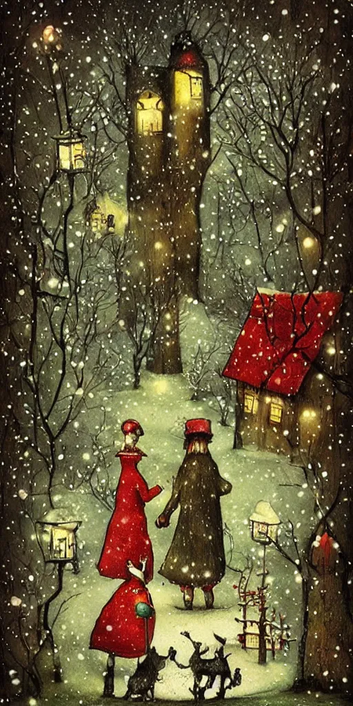 Image similar to a christmas card scene by alexander jansson