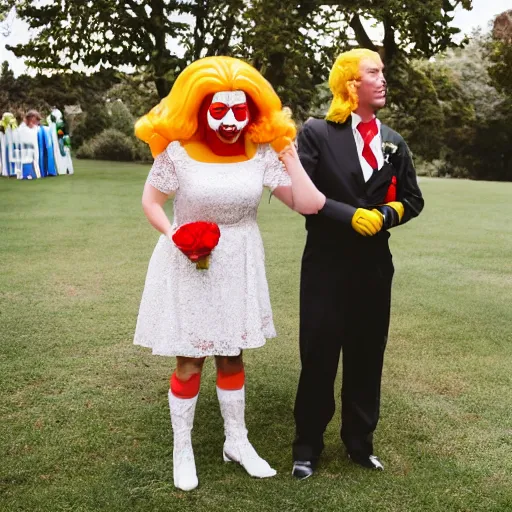 Image similar to ronald mcdonald officiating a wedding