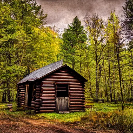 Image similar to old cabin, XF IQ4, 150MP, 50mm, f/1.4, ISO 200, 1/160s, natural light, Adobe Photoshop, Adobe Lightroom, DxO Photolab, polarizing filter, Sense of Depth, AI enhanced, HDR