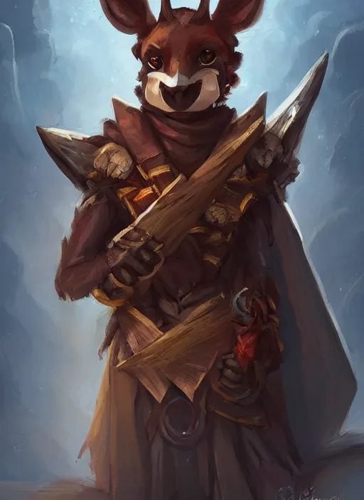 Prompt: cute little anthropomorphic okapi poet wearing firequartz (cloak), tiny, small, miniature animal, baby animal, short, pale black armor, cute and adorable, pretty, beautiful, DnD character art portrait, matte fantasy painting, DeviantArt Artstation, by Jason Felix by Steve Argyle by Tyler Jacobson by Peter Mohrbacher, cinematic lighting