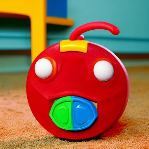 Prompt: Photo of a Meatwad Fisher Price learning toy for babies