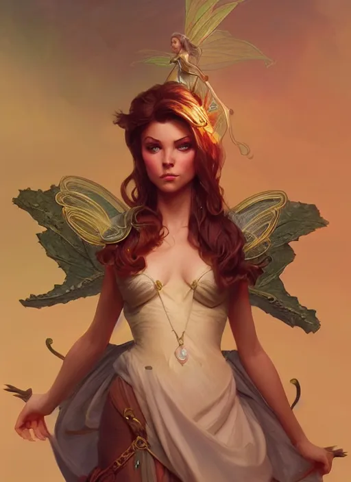 Prompt: tinker bell, d & d, fantasy, intricate, elegant, highly detailed, digital painting, artstation, concept art, matte, sharp focus, illustration, hearthstone, art by artgerm and greg rutkowski and alphonse mucha