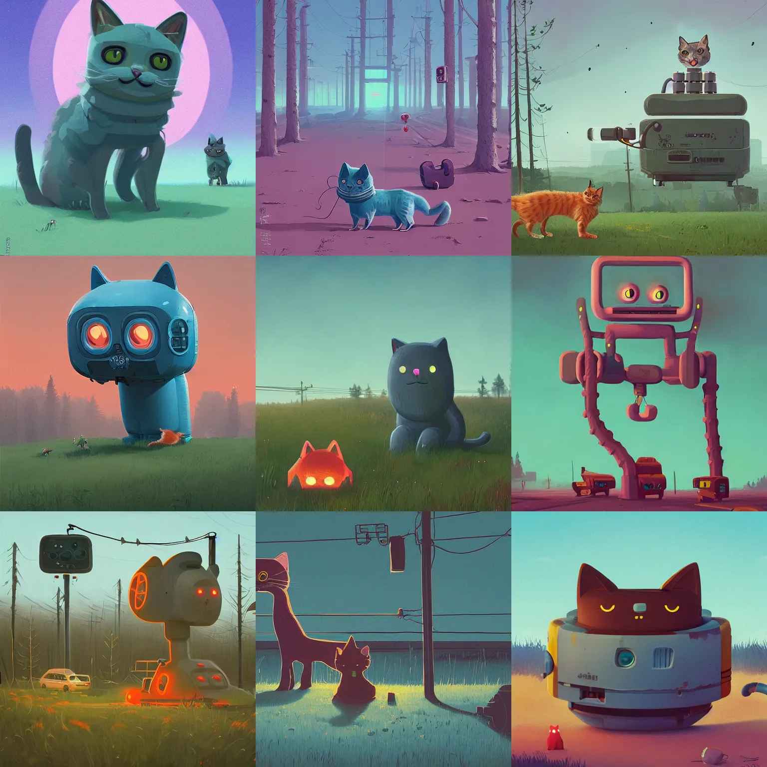 Cute Cat G 8 7 V By Simon Stalenhag S 8 5 Aha Stable Diffusion OpenArt