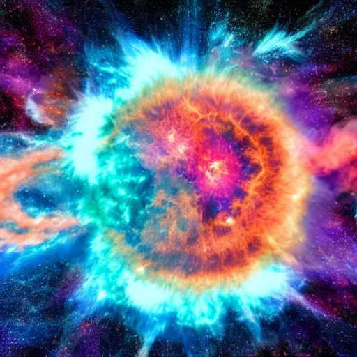 Prompt: a supernova explosion destroying planet earth merging into a peace sign, space photography, high quality, 8 k,