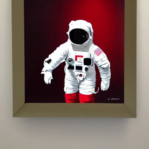 Prompt: a red astronaut