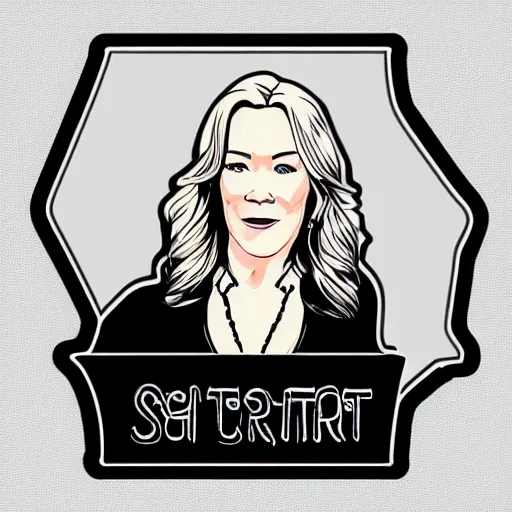 Prompt: schitts creek catherine o'hara as moira, sticker - art, svg vector, adobe - illustrator