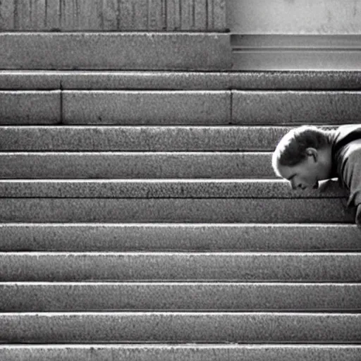 Prompt: he scrambled up the steps as he gave them a glance toward the sky