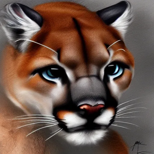 Image similar to stunning concept art of a menacing cougar