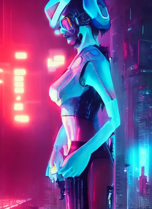Image similar to a woman with blue makeup and a futuristic outfit, cyberpunk art by maciej kuciara, featured on behance, digital art, neon, glowing neon, futuristic