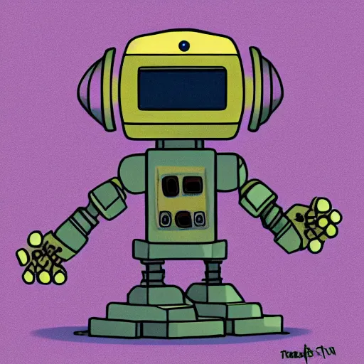 Image similar to robot in a mid life crisis, depressed, digital art