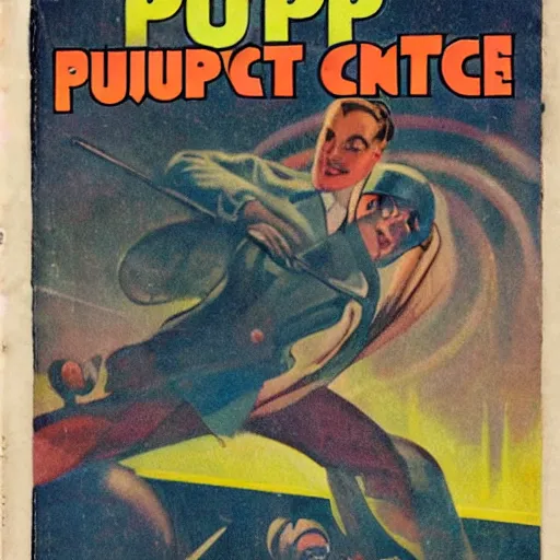 Image similar to 1930s pulp scifi magazine illustration