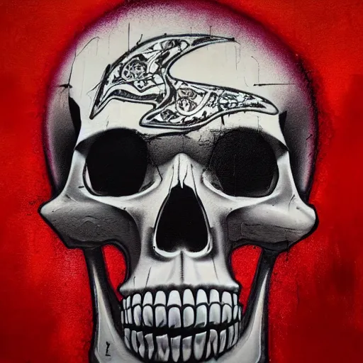 Image similar to graffiti skull, 8k, highly detailed, behance