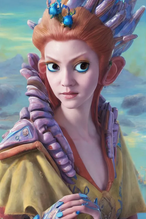 Image similar to Princess Ruto from Zelda, oil on canvas, intricate, portrait, 8k highly professionally detailed, HDR, CGsociety