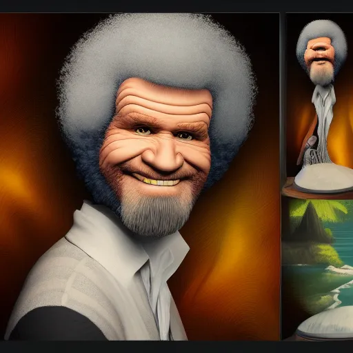 Image similar to Bob Ross is drunk, hyperdetailed, artstation, cgsociety, 8k