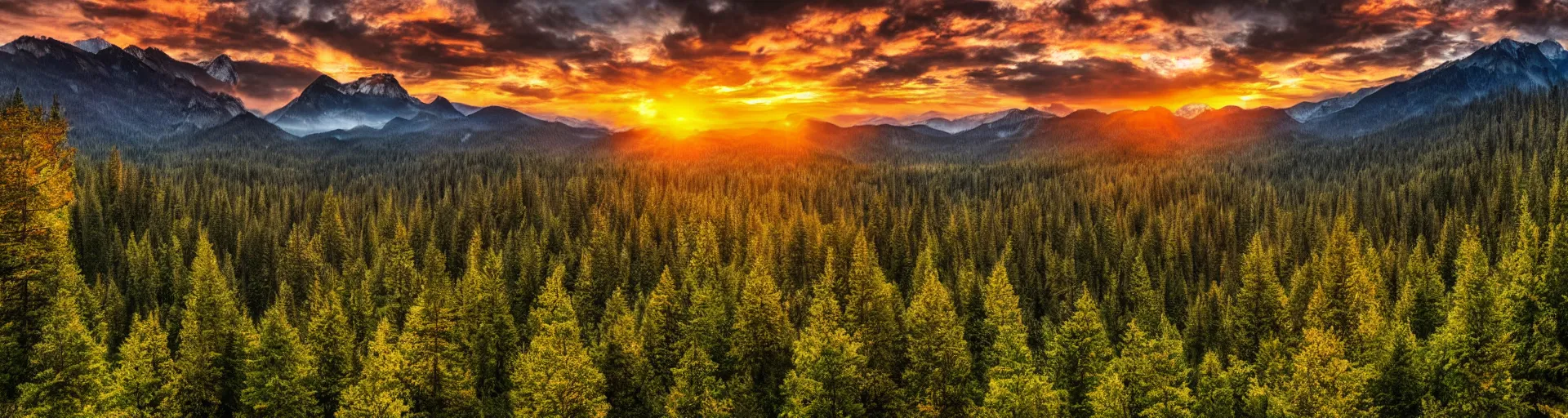 Image similar to epic forest mountain landscape with a majestic sunrise, high detail, high definition, photorealistic, 8k, hdr,