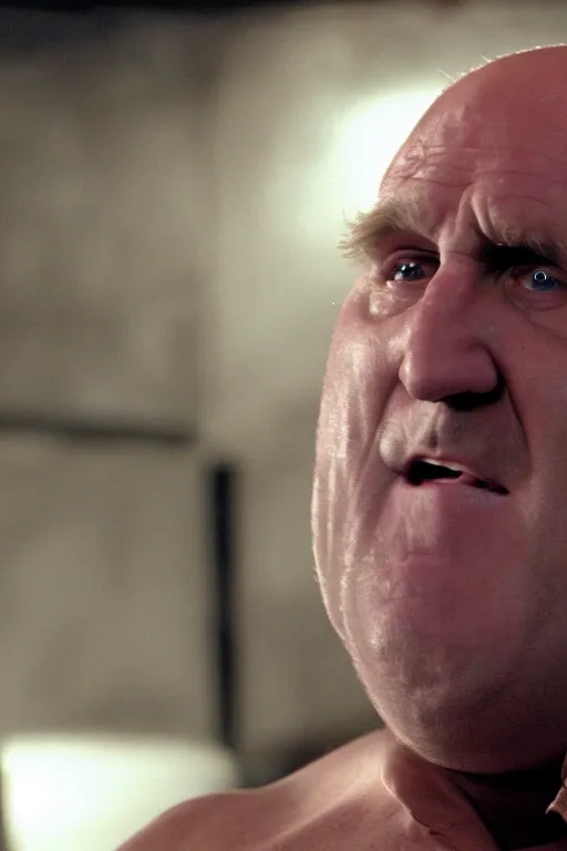 Image similar to [a still of Gerard Depardieu in the movie Splice (2007), 4k, HD, high quality, octane]