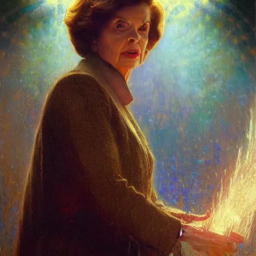 Prompt: dianne feinstein as doctor who, radiant light, caustics, heroic, bright iridescent light, by gaston bussiere, bayard wu, greg rutkowski, maxim verehin